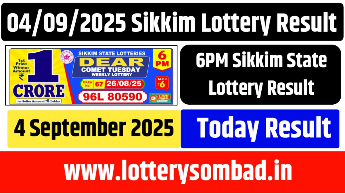 04/09/2025 Sikkim Lottery Result
