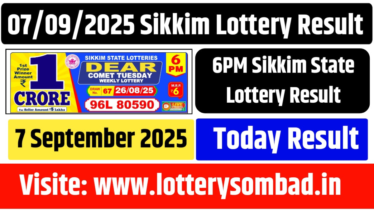 07/09/2025 Sikkim Lottery Result